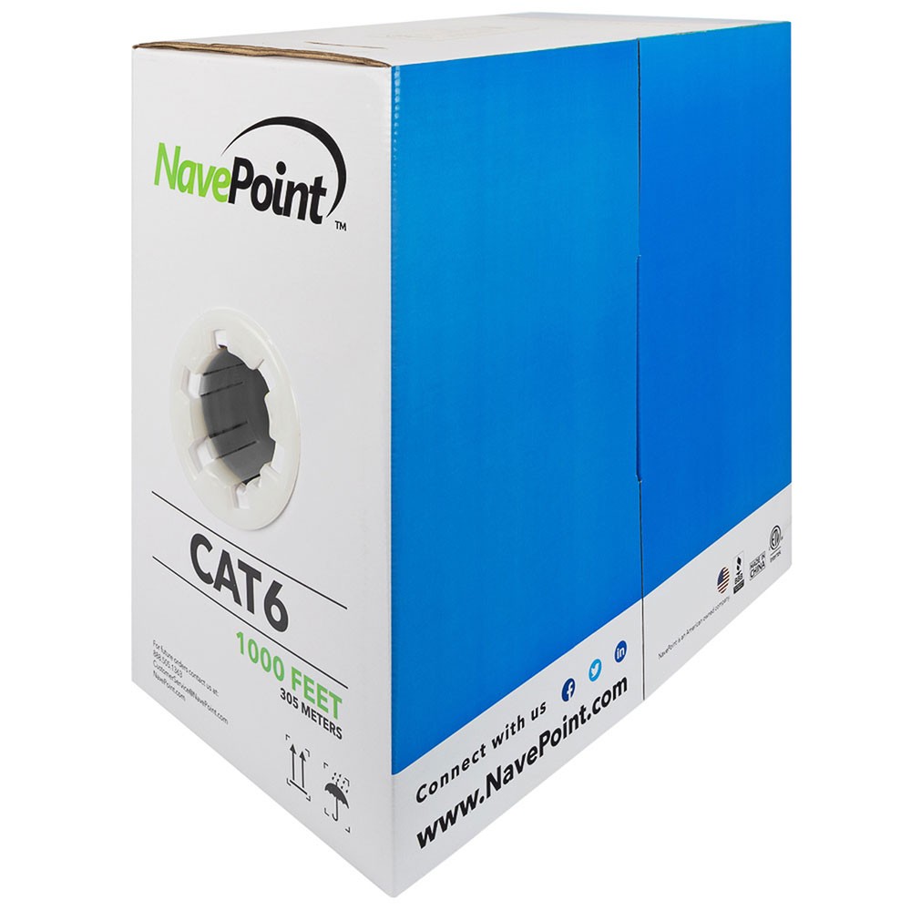CAT6 Cable CMR Copper Riser UTP 23 AWG 250 MHz Ethernet – 1000 Ft White Bulk