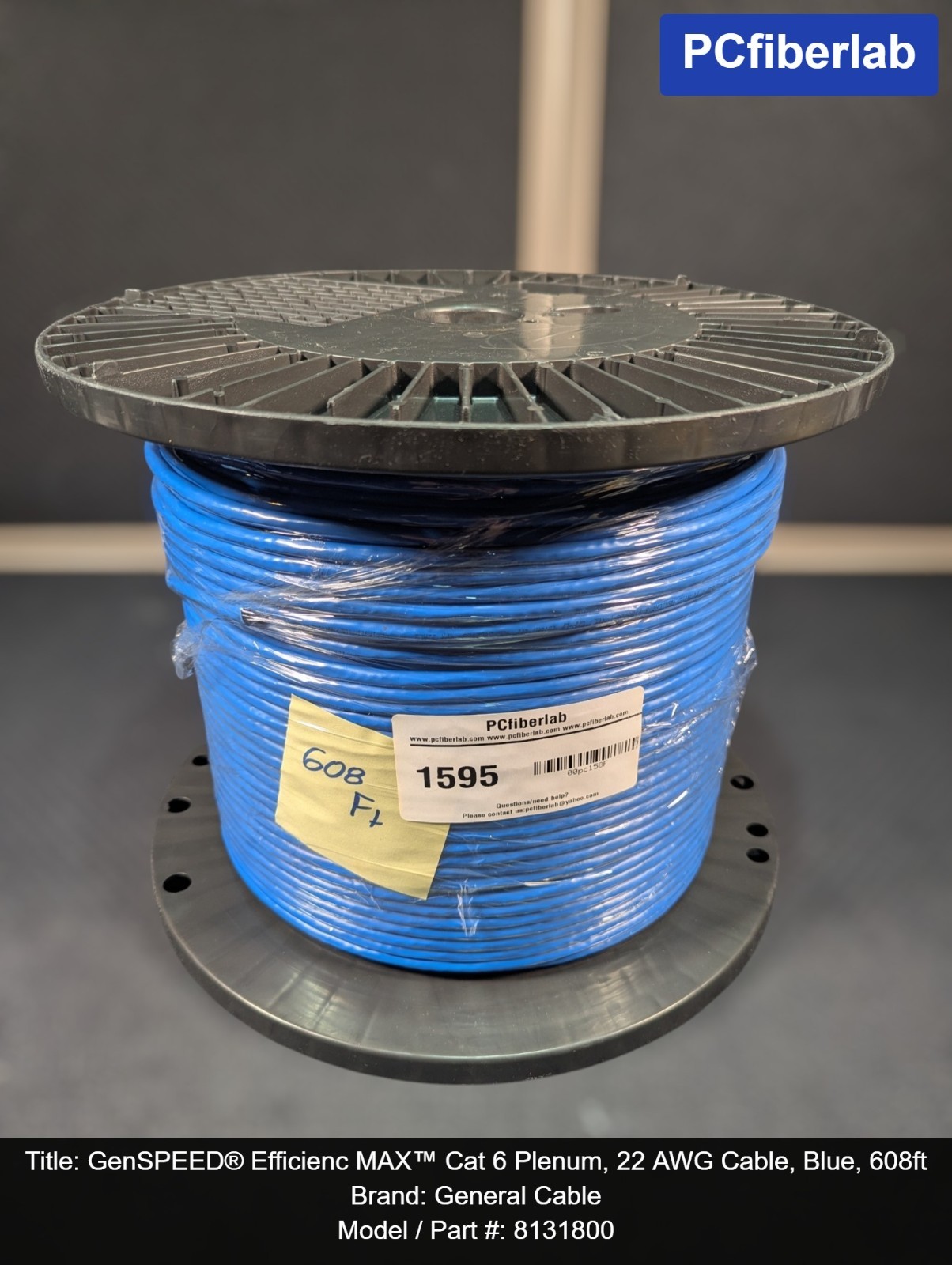 GenSPEED® Efficienc MAX™ Cat 6 Plenum, 22 AWG Cable, PoE, Blue, 608ft