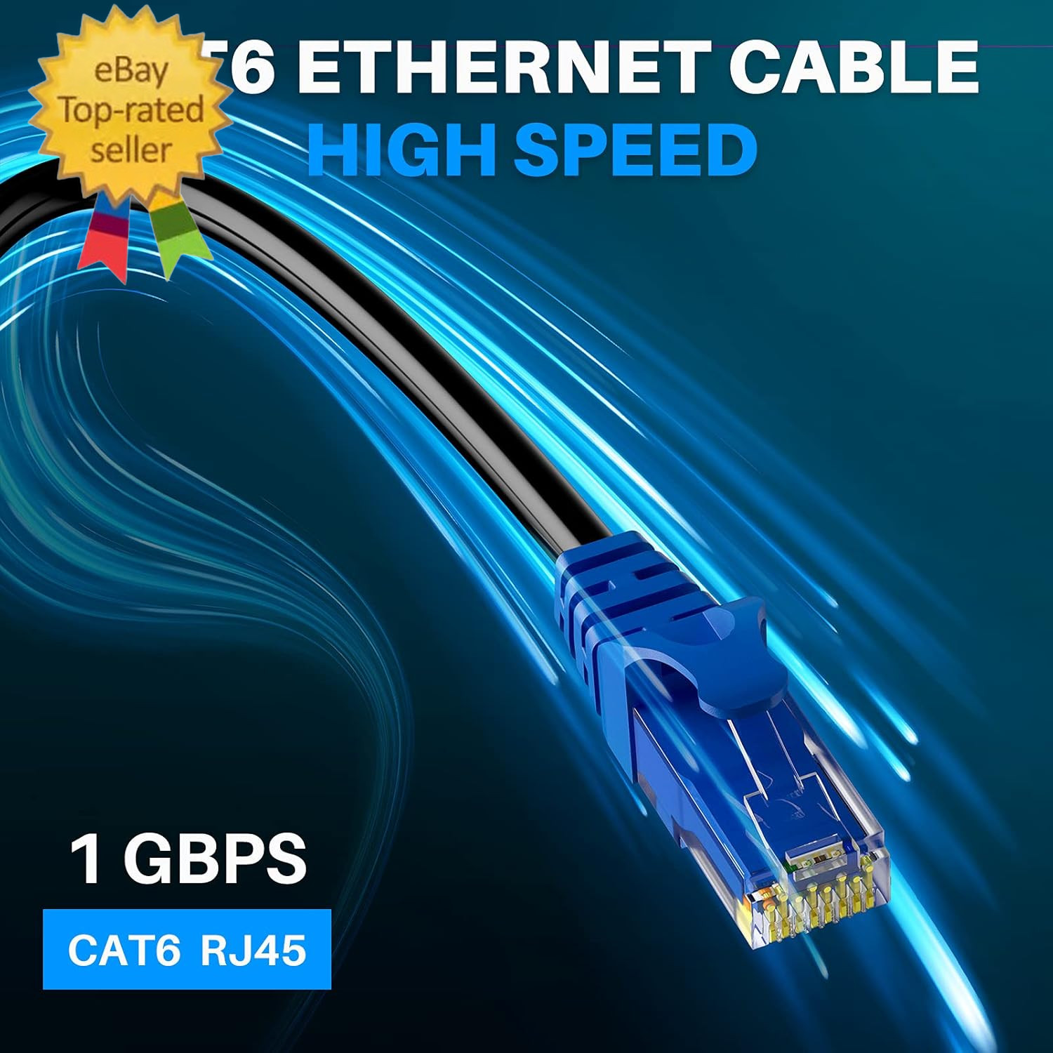 Cat 6 Outdoor Ethernet Cable 200 Ft Black, High Speed Heavy Duty Long Internet N