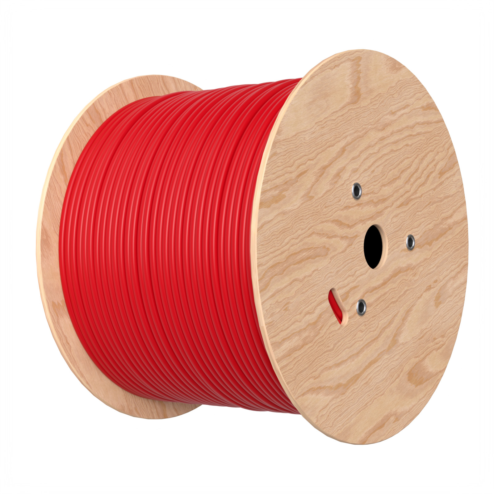 CAT6A 1000ft Red Ethernet Cable 23AWG 10Gbps Solid Bare Copper High-Speed Wire
