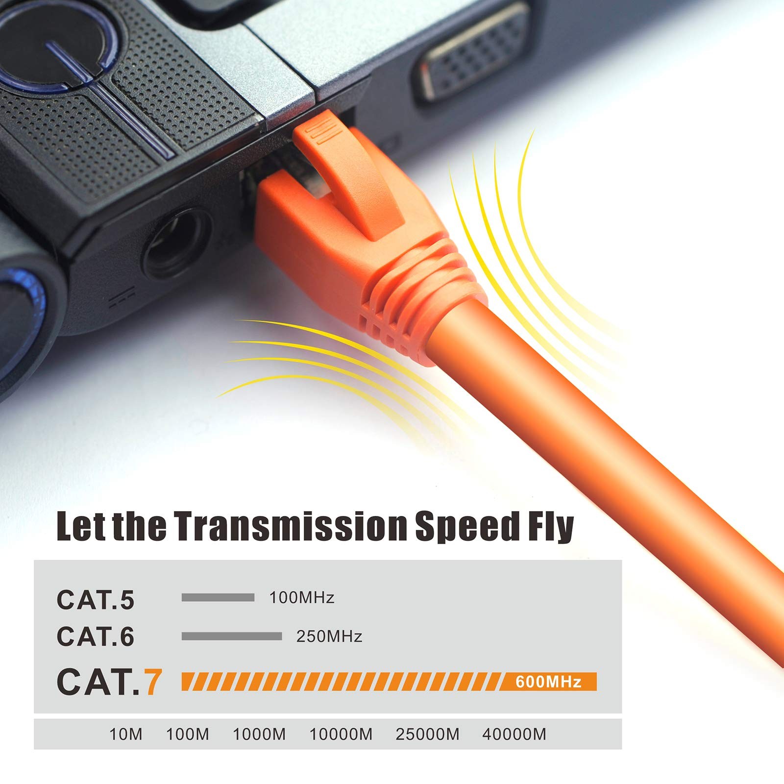 50-Pack UL-Listed Cat7 Cat6A Shielded Pass Through RJ45 Connectors 3-Prong
