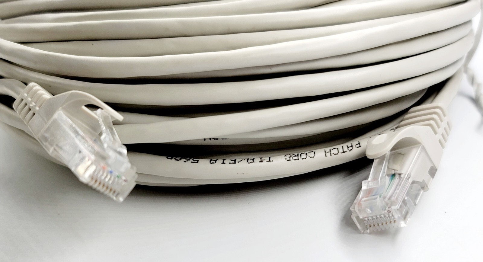 100FT CAT5E UTP WIRE BULK ETHERNET NETWORK LAN CABLE RJ45 WHITE Cord TIA 568B