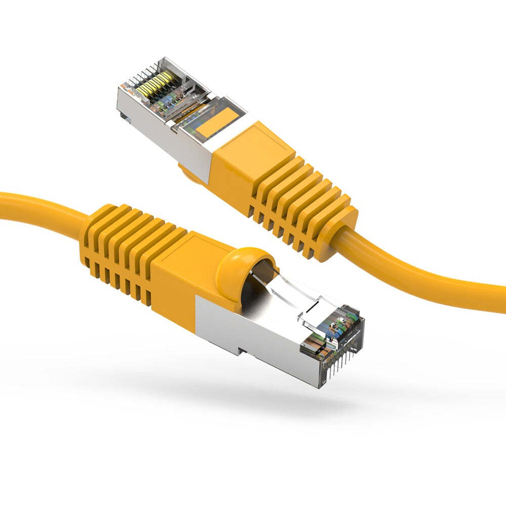 1Ft CAT6 Shielded (SSTP) Ethernet Network Booted Cable Yellow