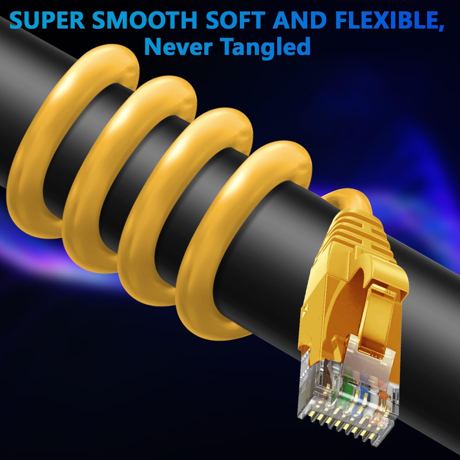 Cat 6 Ethernet Cable 200 Ft Yellow Outdoor Indoor Snagless RJ45 Network Cord