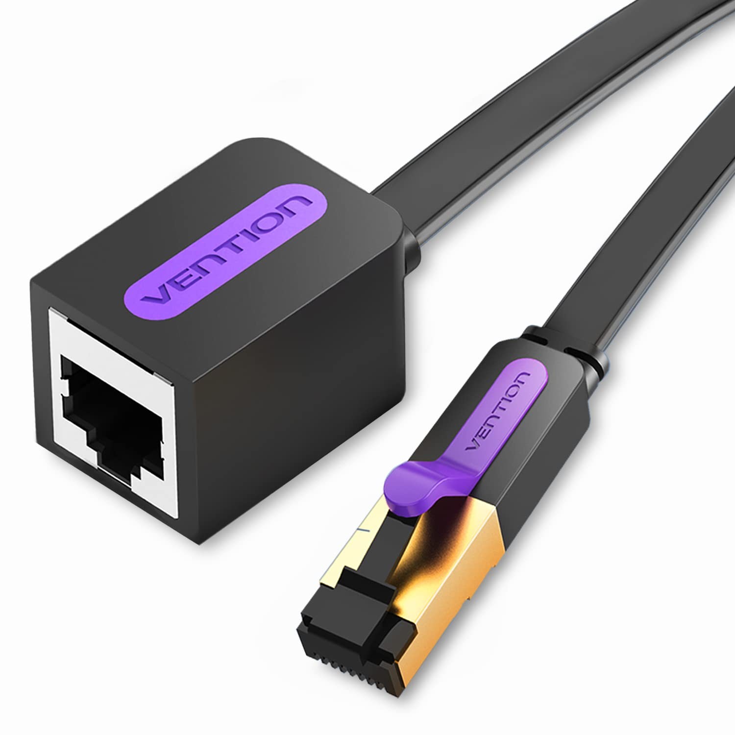 Cat7 Ethernet Extension Cable Shielded RJ45 Male To Female Network 10 Ft