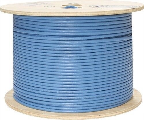 PLENUM CAT6A 10G Solid-Bare Copper Bulk Cable BLUE 100,200,300,400FT