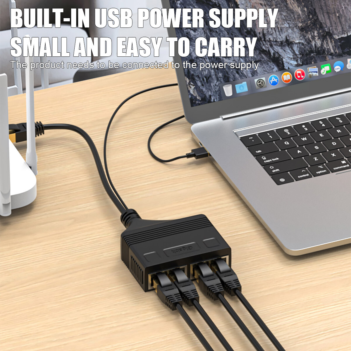 1000Mbps 1 IN 4 Out Ethernet Splitter Adapter Cable LAN Network Internet RJ45-