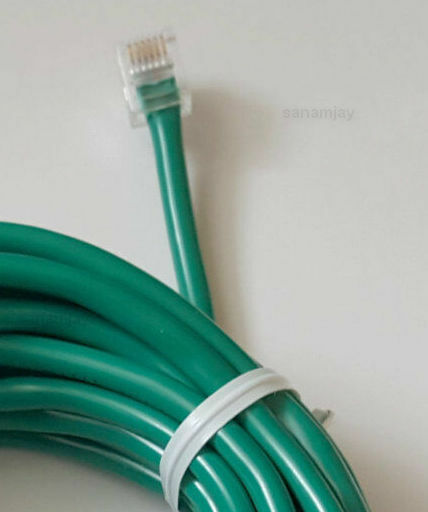 75ft. RJ11 RJ12 Green DSL CAT5e Telephone Data Cable for Centurylink, AT&T, etc.