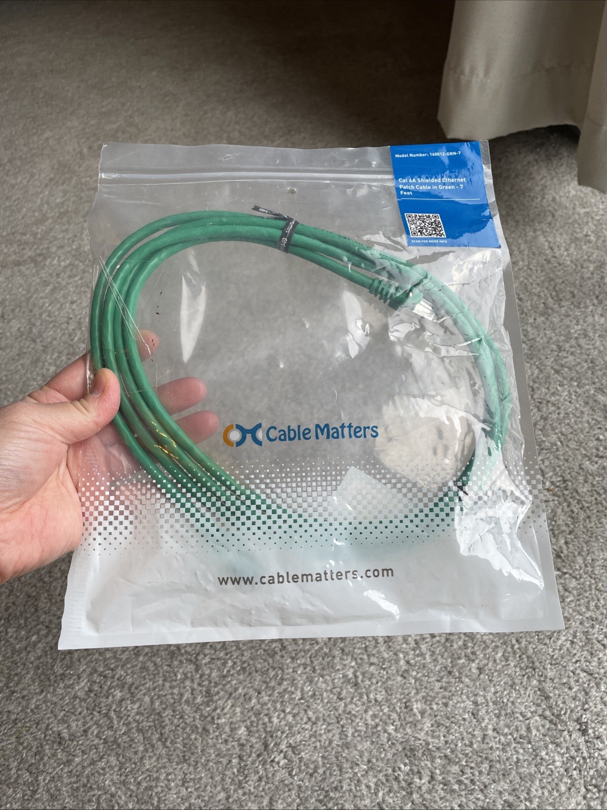 Cat 6A Shielded Ethernet Patch Cable 7 Ft