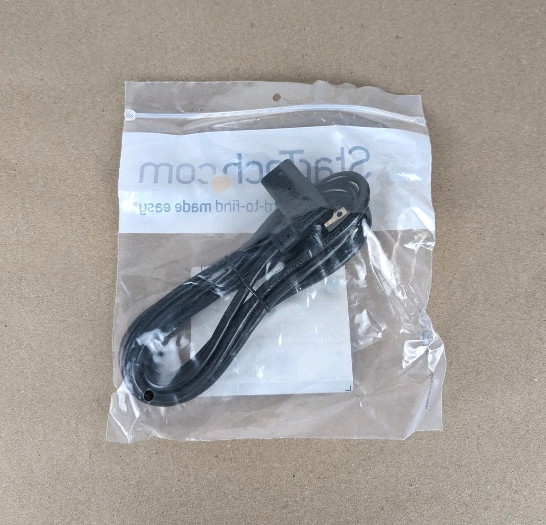 StarTech.Com 6ft 1.8m Standard Computer Power Cord NEMA 5-15P to Right Angle C13