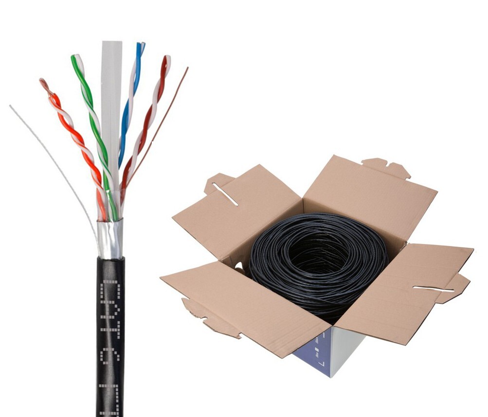 500FT – CAT6 FTP Outdoor Ethernet Cable 23AWG UV Rated Direct Burial Solid Wire