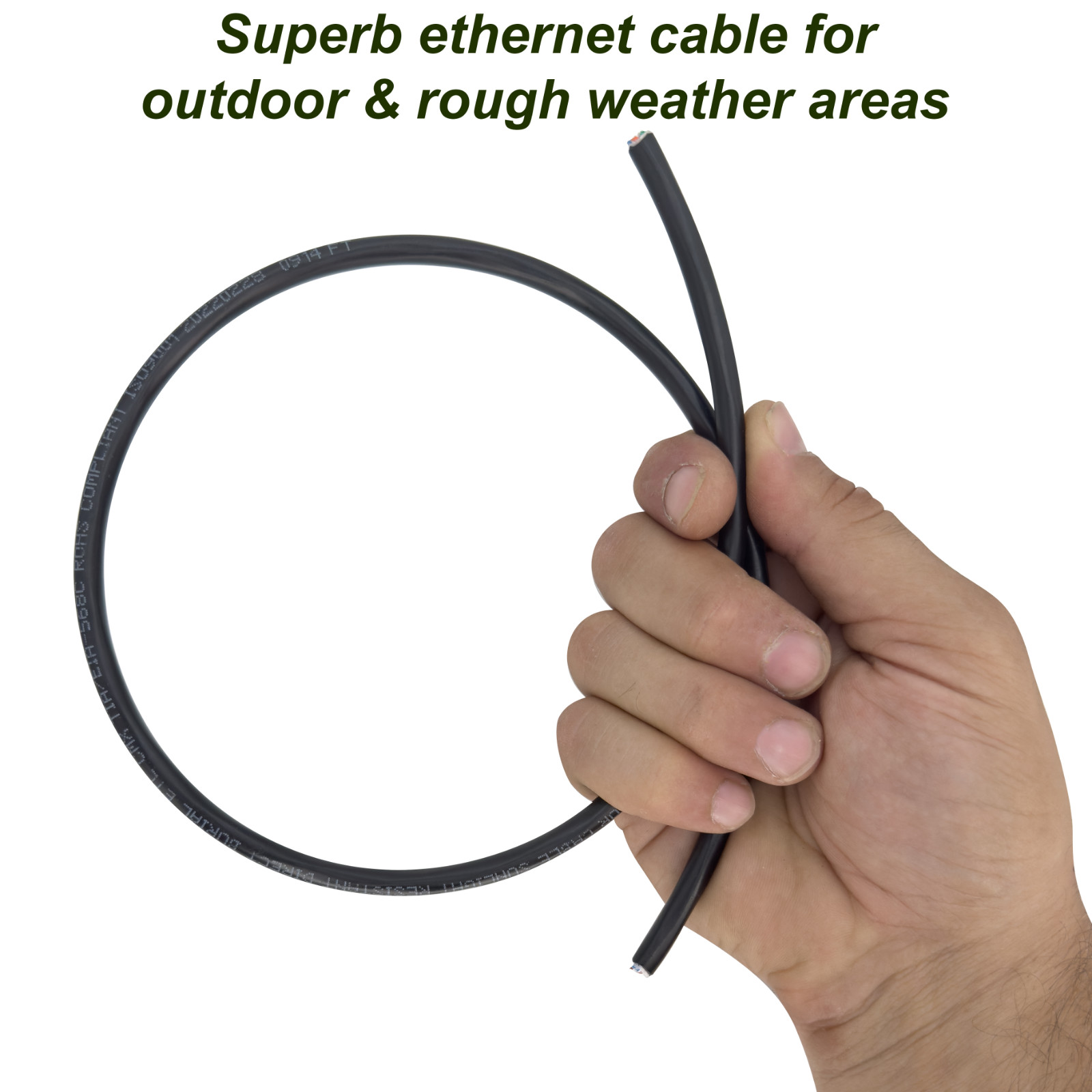 2100 Cat6 BC Outdoor Direct Burial ETL CMX Cable Black