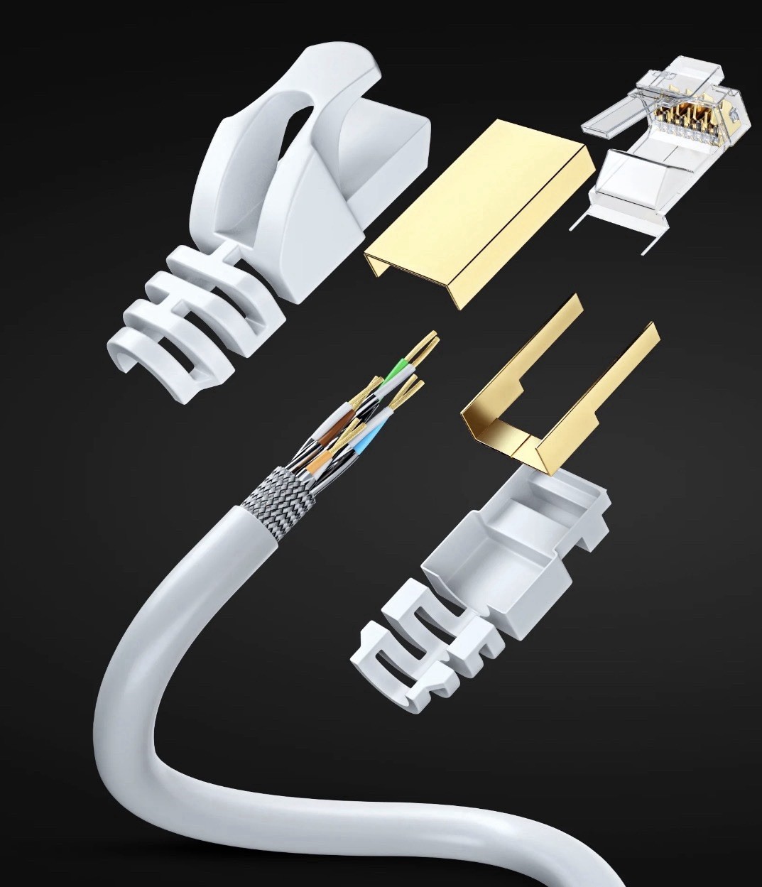 Cat 7 Ethernet Cable 75 ft -RJ45 Connector-double shielded STP-10 Gigabit 600MHZ