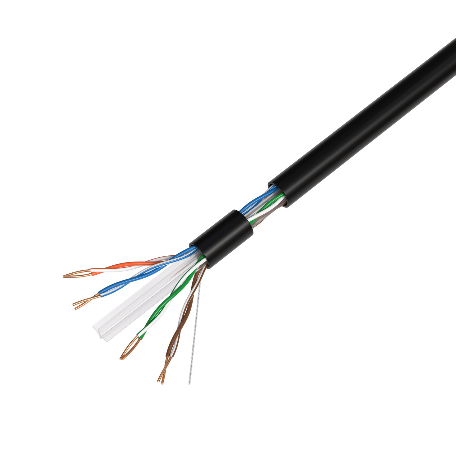 1000ft CAT6 Plenum Rated Ethernet Cable CMP 23AWG 550Mhz UTP LAN Bulk Wire Black