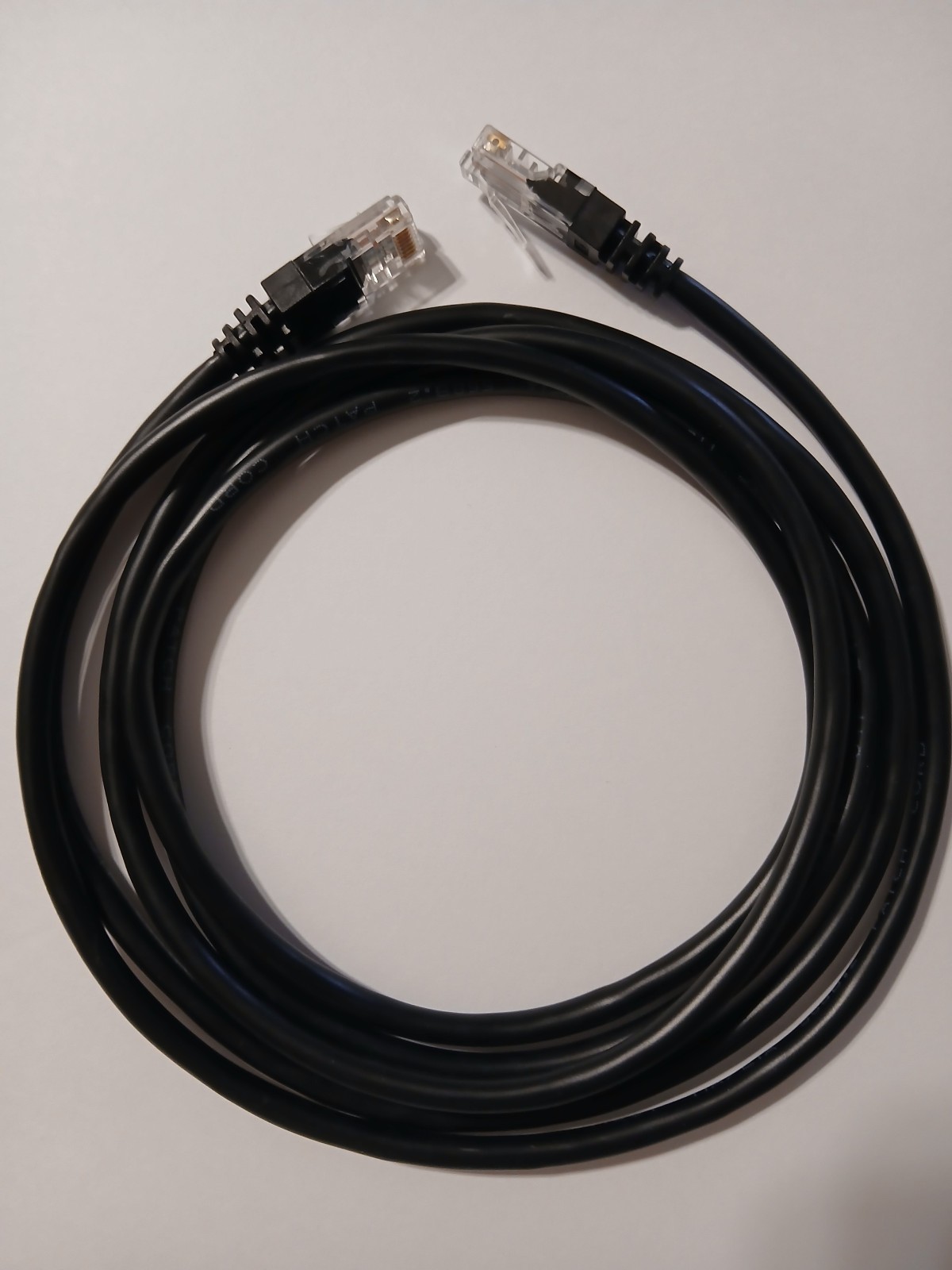 Lot of 5 CAT-5E Patch Cord 568B.2 TIA/EIA Black UTP 24AWG 7 Ft Cable NEW