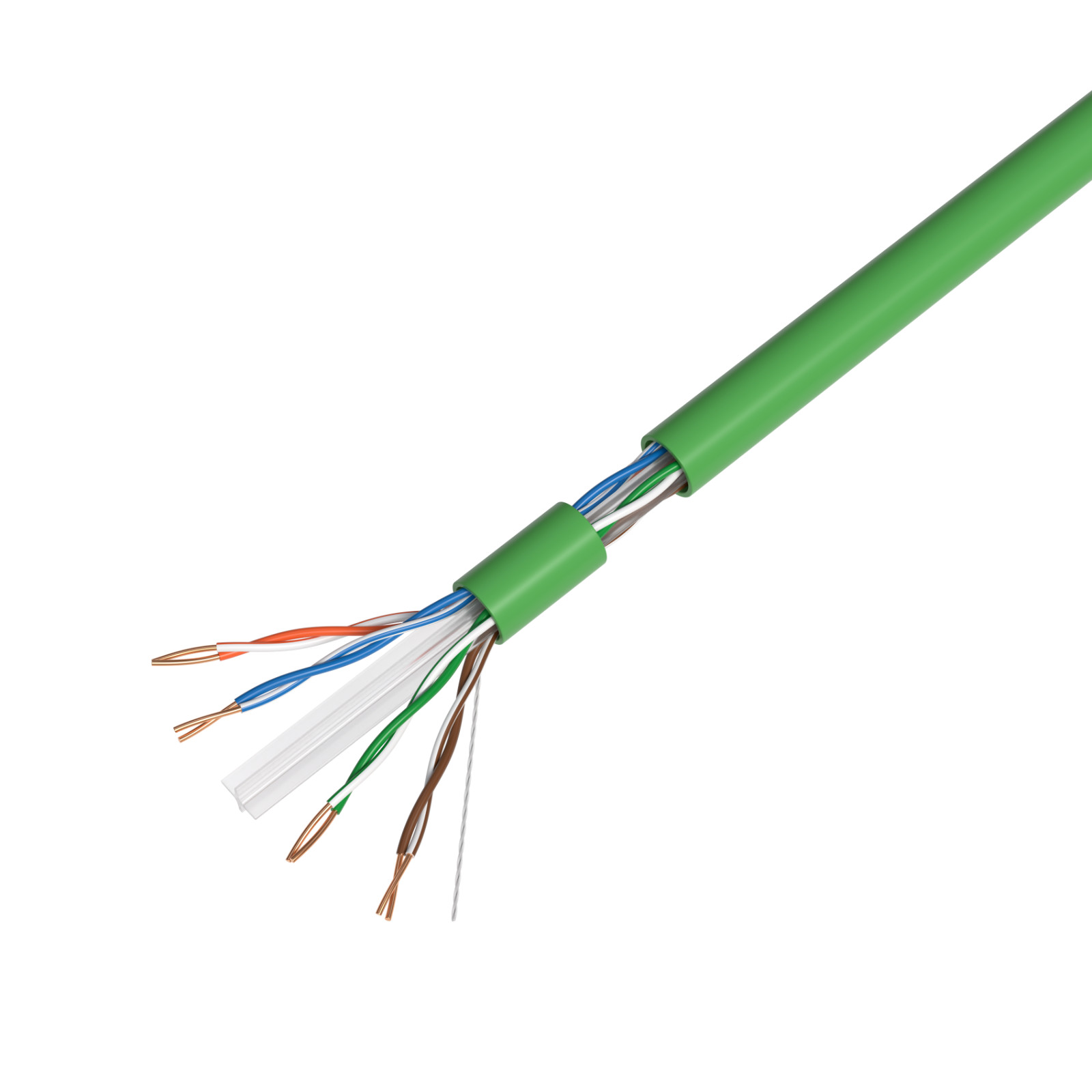 500ft Green CAT6 UTP Ethernet CMR Riser Cable 23AWG Solid Bare Copper Wire