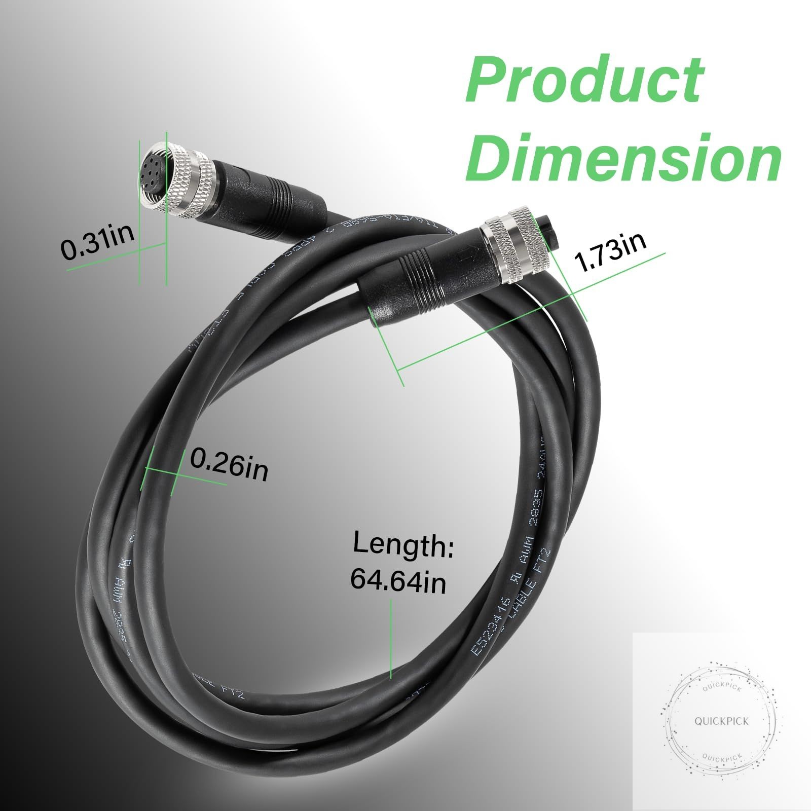 720073-6 5 Foot Ethernet Cable AS EC 5E Replace for Humminbird, Black Fit for
