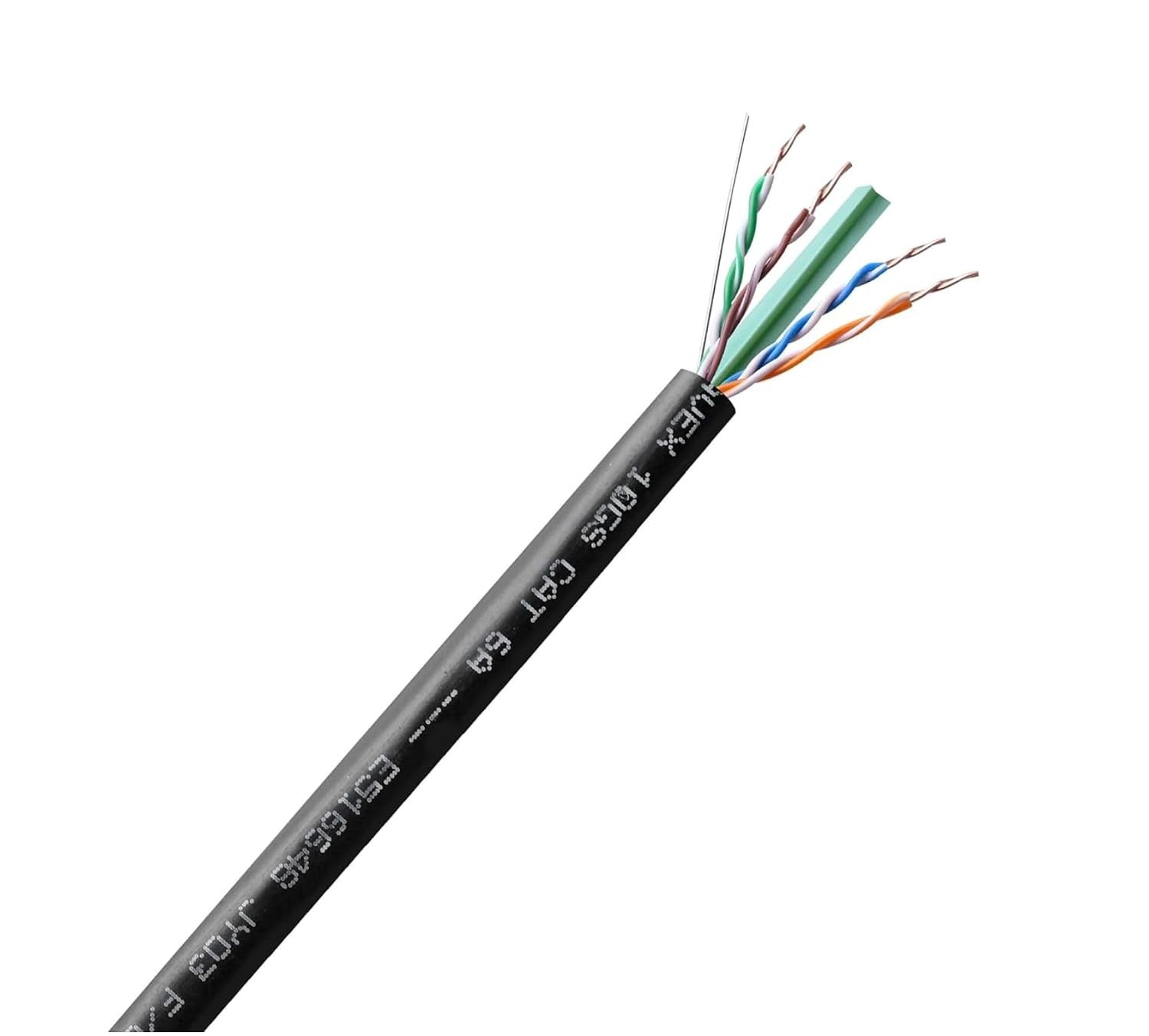 Cat6A Riser 500ft Cable ETL, Pure Copper CMR, 23AWG, 750MHz PoE++ F/UTP