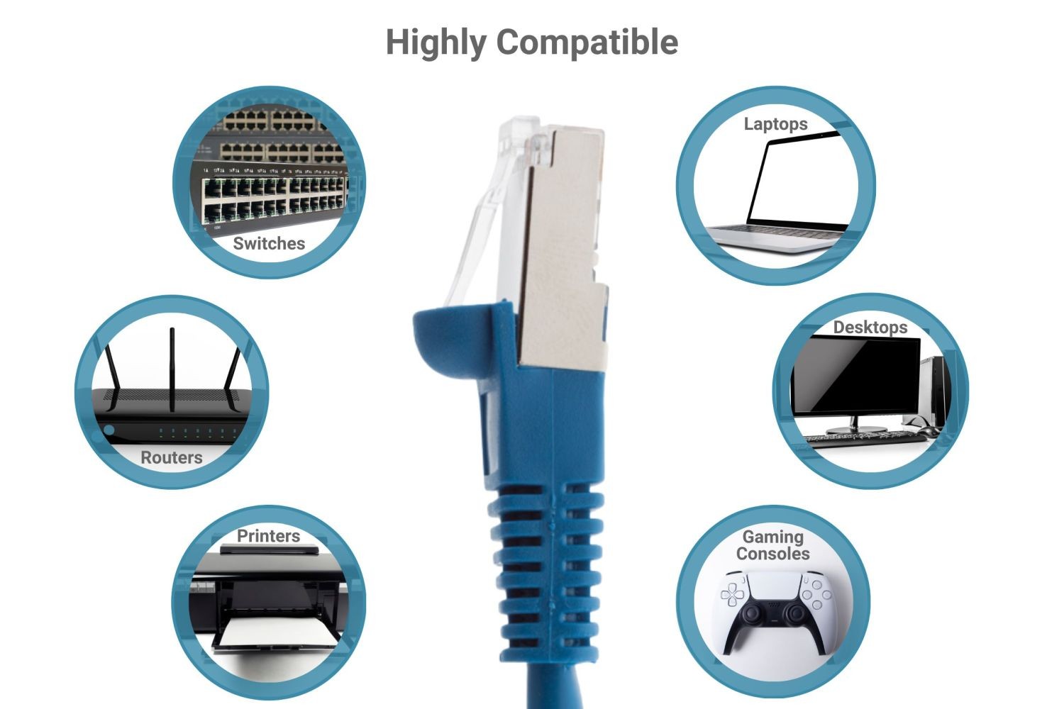 CAT5e Shielded Ethernet Patch Cable, Snagless, 150 Foot – Lifetime Warranty