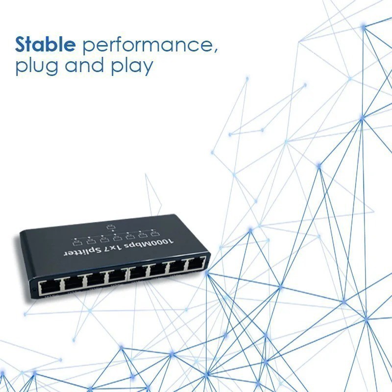 1000Mbps Gigabit Ethernet Switch 7 Port, RJ45 LAN Desktop Network Splitter Hub