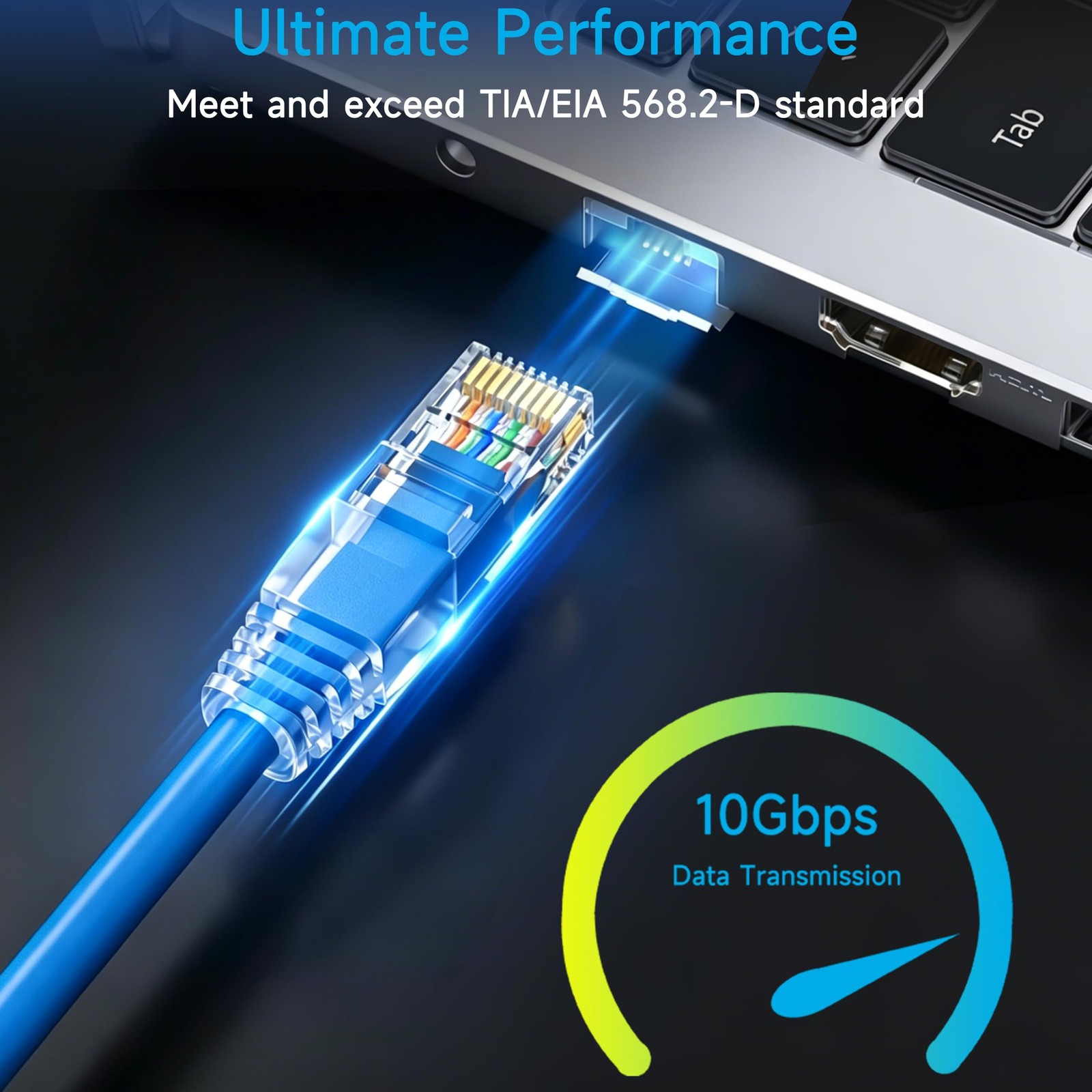 Blue Cat6 Ethernet Patch Cable 1 Ft 10 PCS 10G Network Cord Data Center
