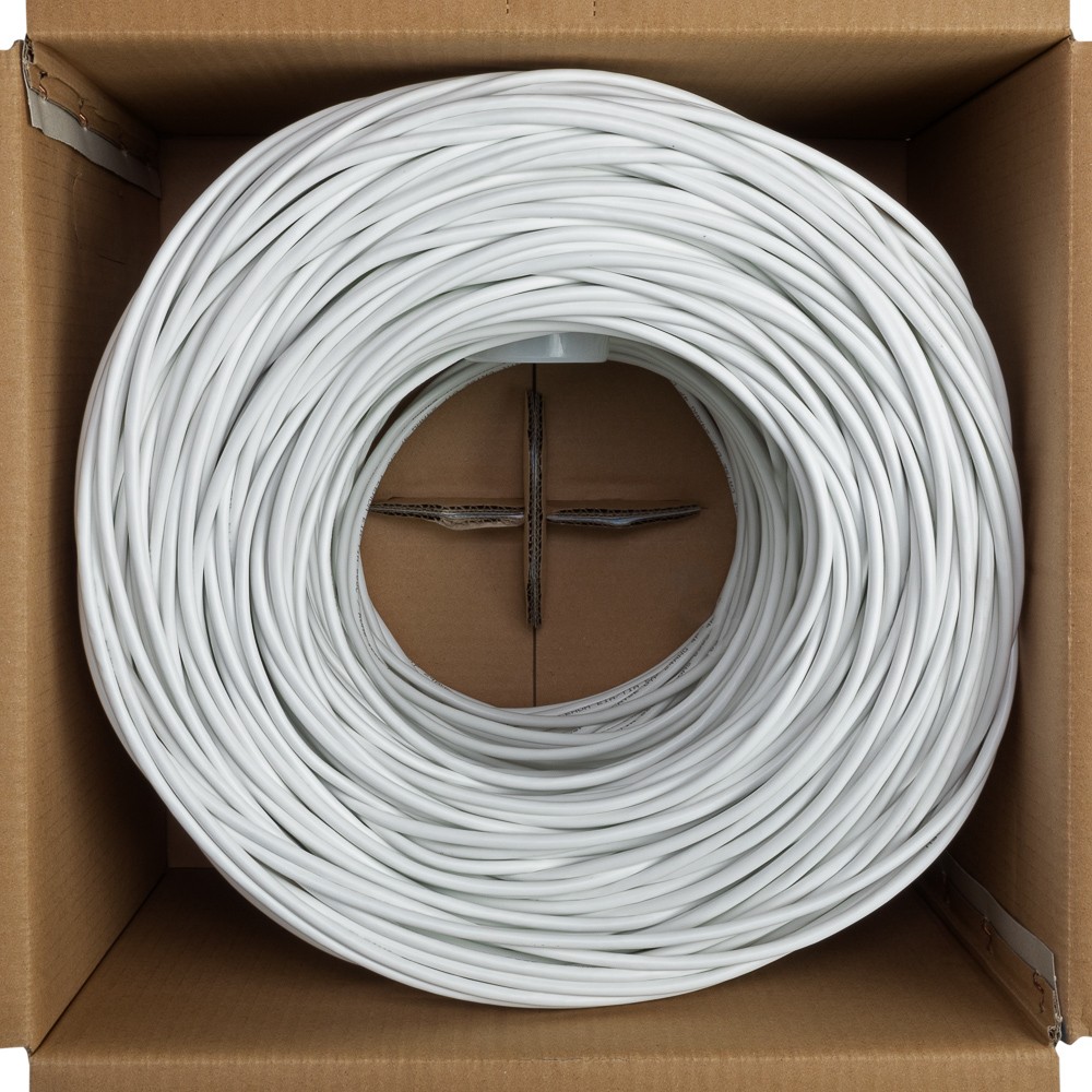 CAT5e Plenum Jacket CCA UTP 24AWG 350MHz Network Ethernet 1000FT White Bulk