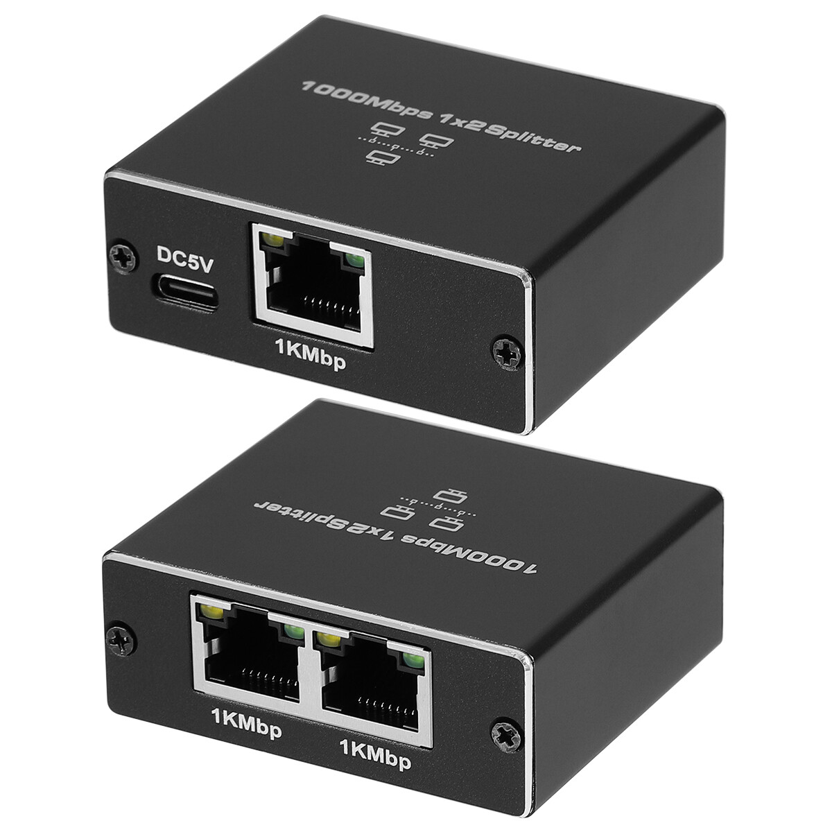 New RJ45 Gigabit Ethernet Splitter 1000Mbps LAN Network Internet 1 to 2 Out LOT