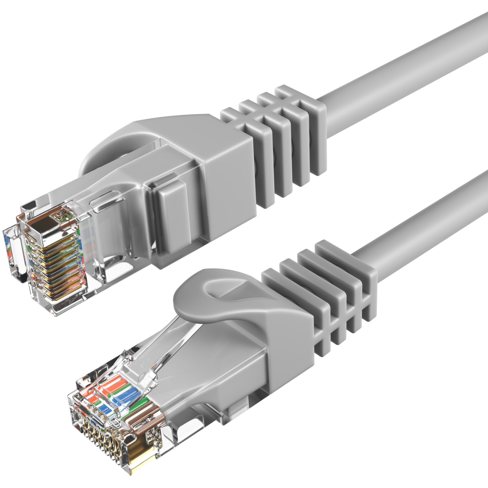 Cat5e Gray Patch Cord Network Cable Ethernet LAN RJ45 UTP 1.5FT- 20FT Multi LOT
