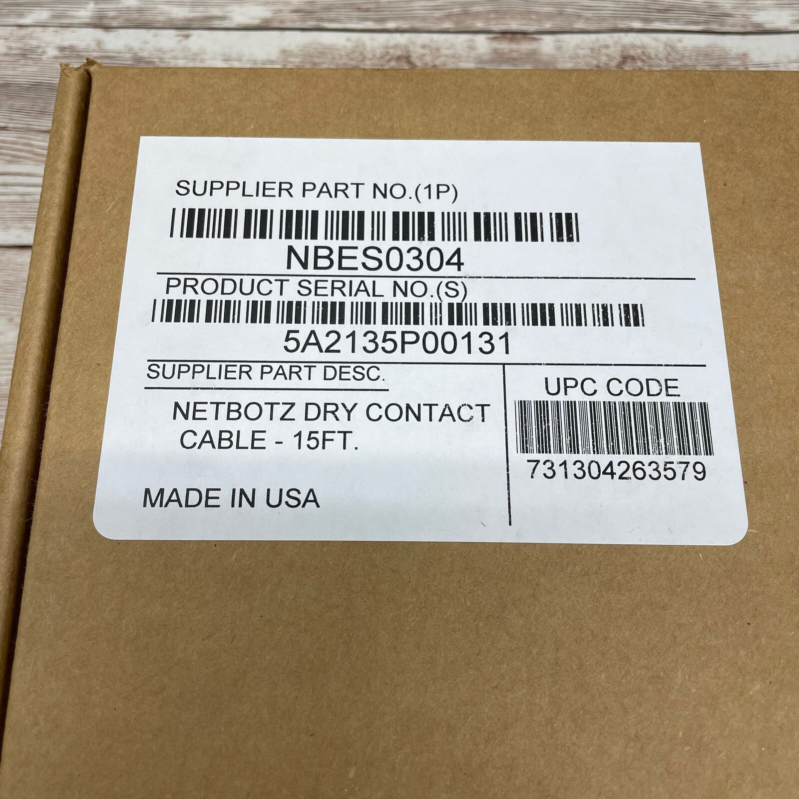 APC Schneider NetBotz Dry Contact State Monitor Sensor Cable 15ft Black NBES0304
