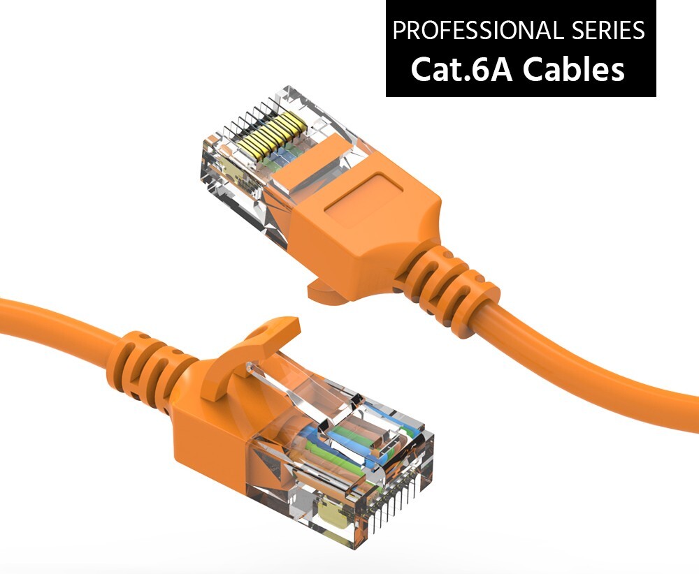 10ft – CAT6A Super Slim Ethernet Network LAN Router Patch Cable Cord Wire Orange