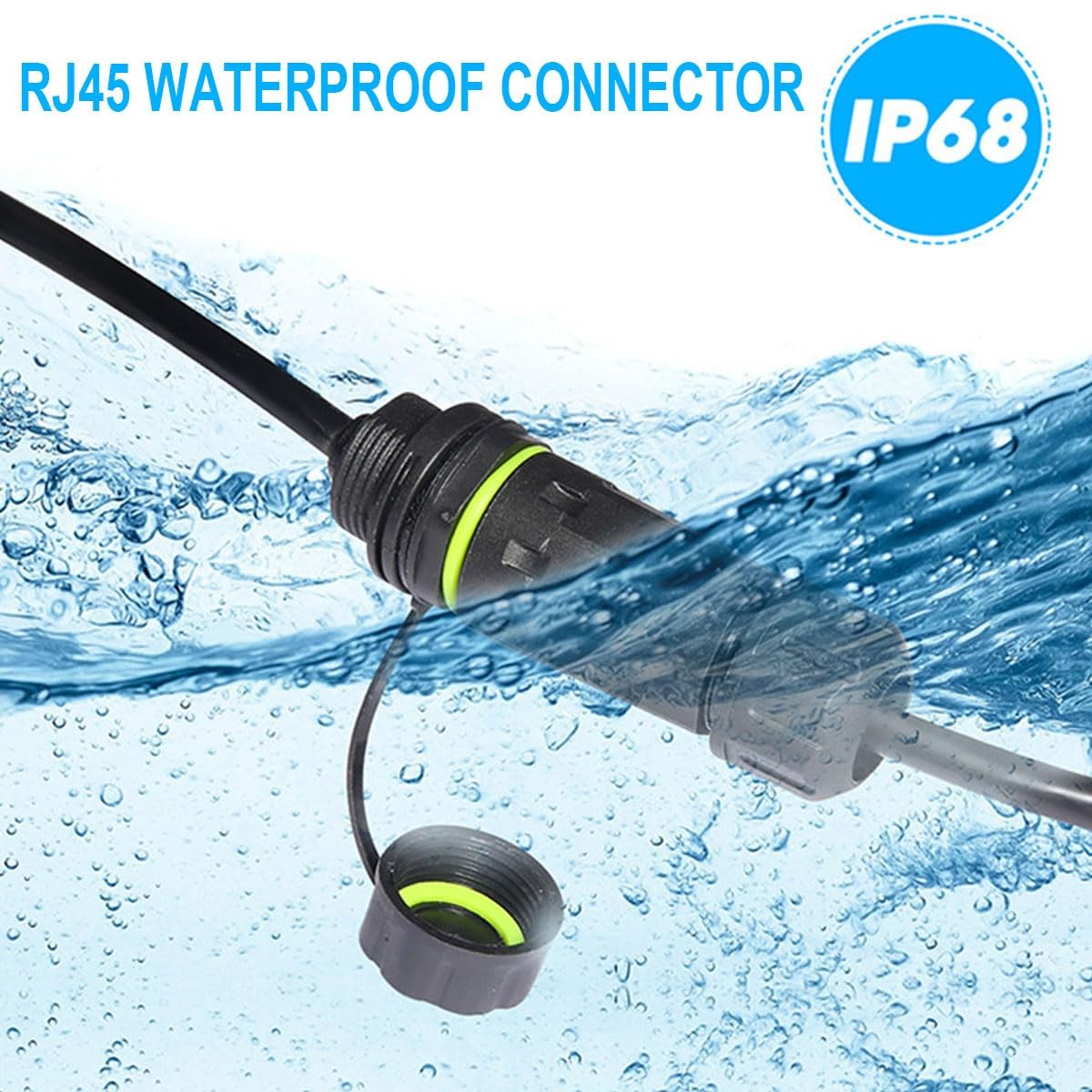 5PCS RJ45 Male to Female Waterproof Coupler, Shielded Cat5/5e/6 Ethernet LAN Cab