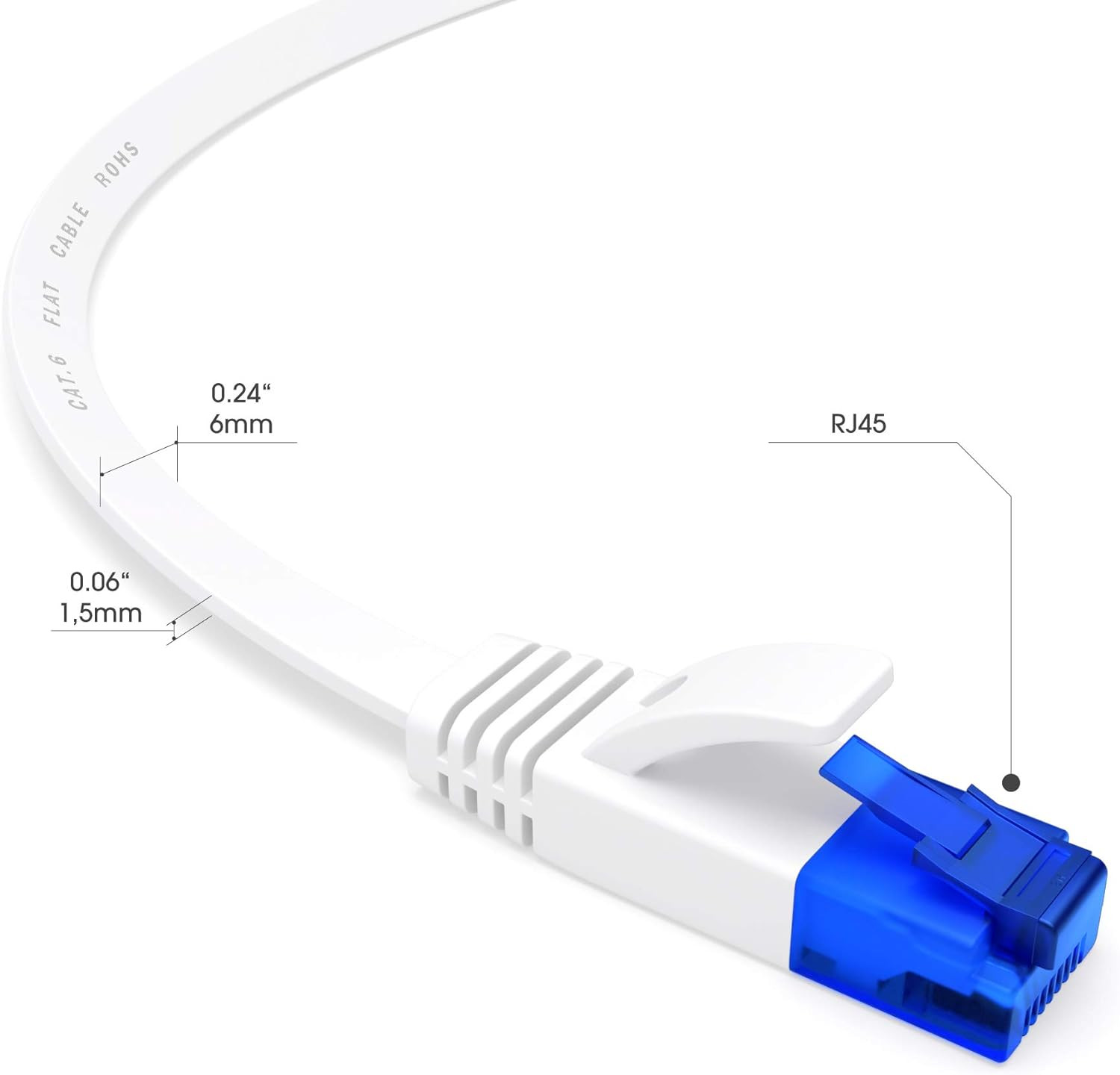 Flat Ethernet Cable with Break-Proof Design, Internet/Lan Cable – 100Ft (1Gbps