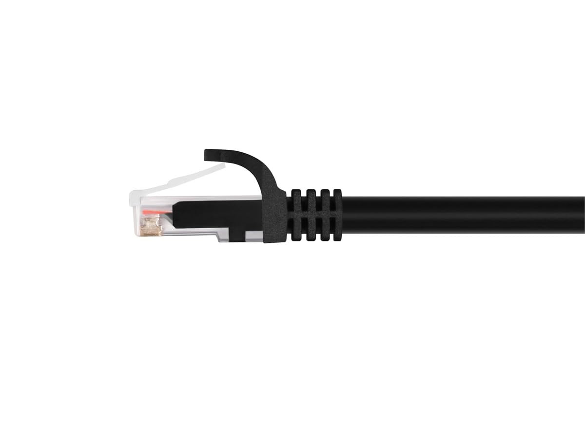 Cat6 7Ft Black 12-Pk Patch Cable UTP 24AWG 550Mhz Pure Bare Copper Snagless RJ45