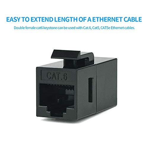 20 Pack RJ45 Coupler Ethernet Keystone Jack LAN Network Extension Connector