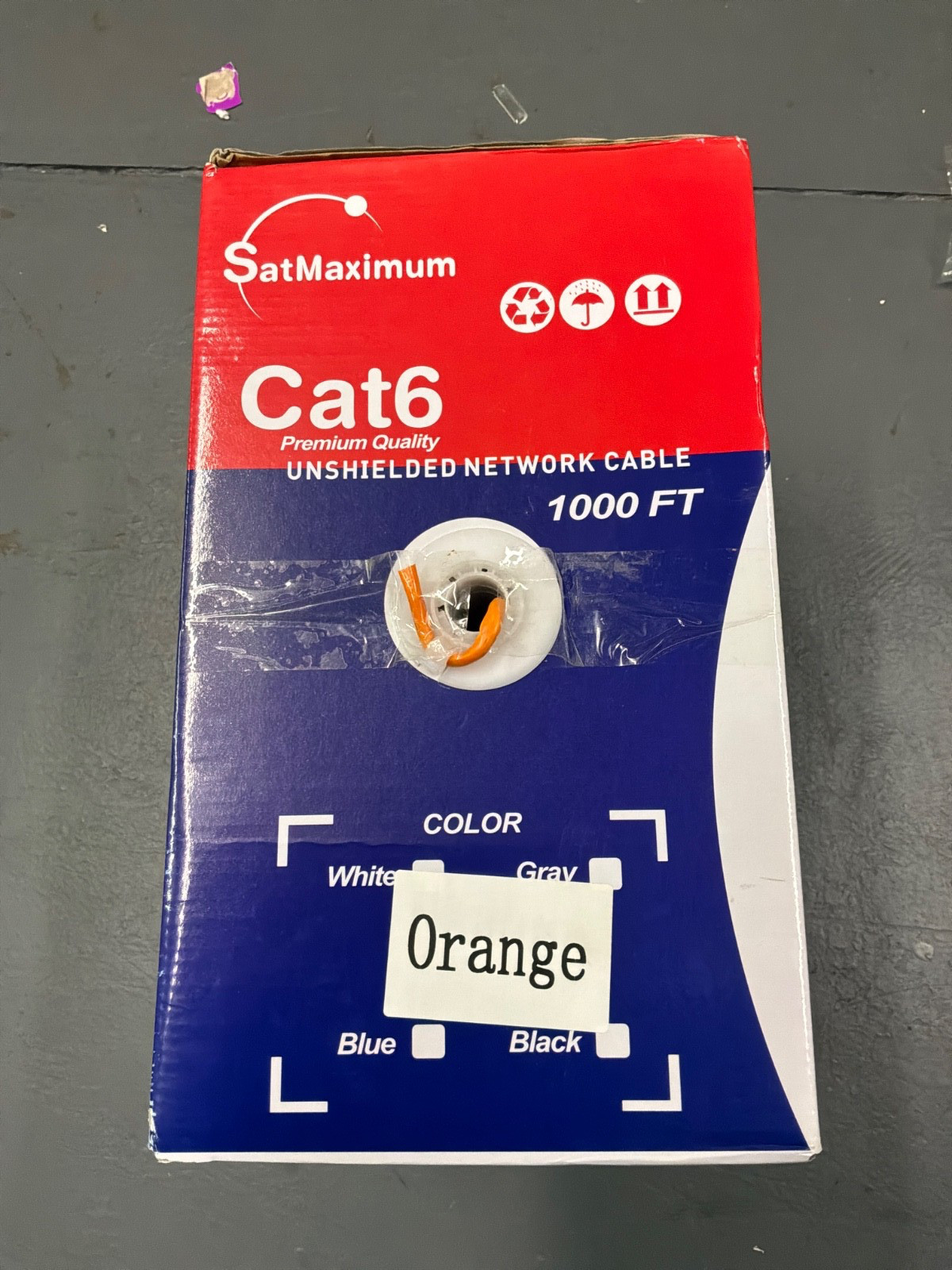 CAT6 1000ft Original Solid Ethernet Cable UTP 23AWG CCA Network Bulk Wire Orange