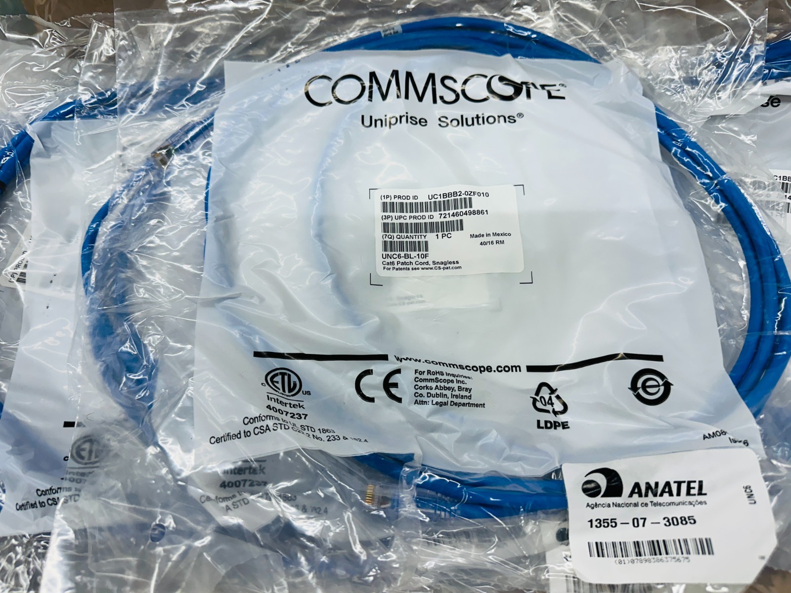Lot of 20 🔥 ✅ CAT6 Ethernet Patch Cord 10 FT, RJ-45 LAN Network Cable Blue