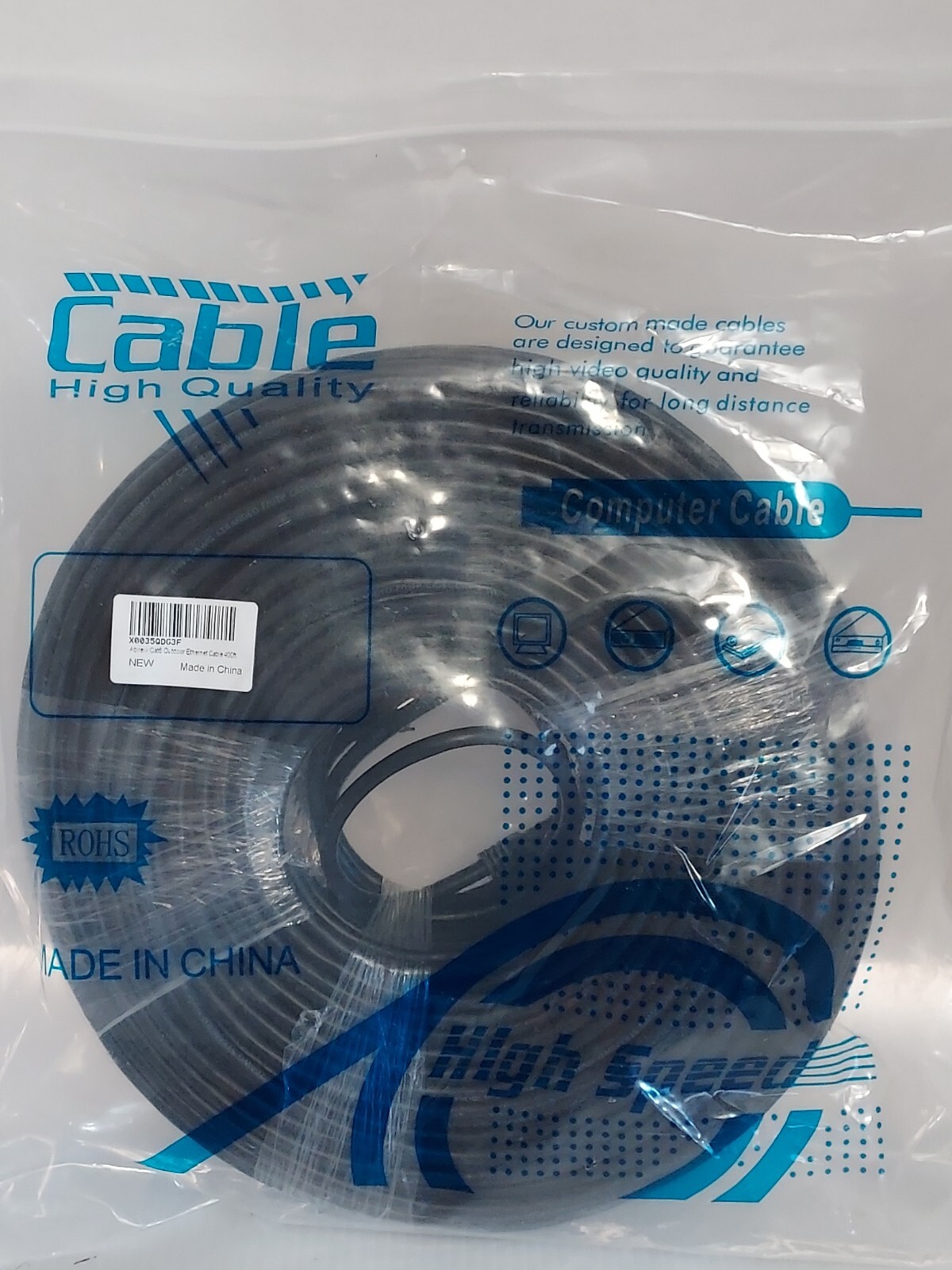 400ft CAT-6 SHIELDED Outdoor Indoor Ethernet Cable 4PR/26AWG