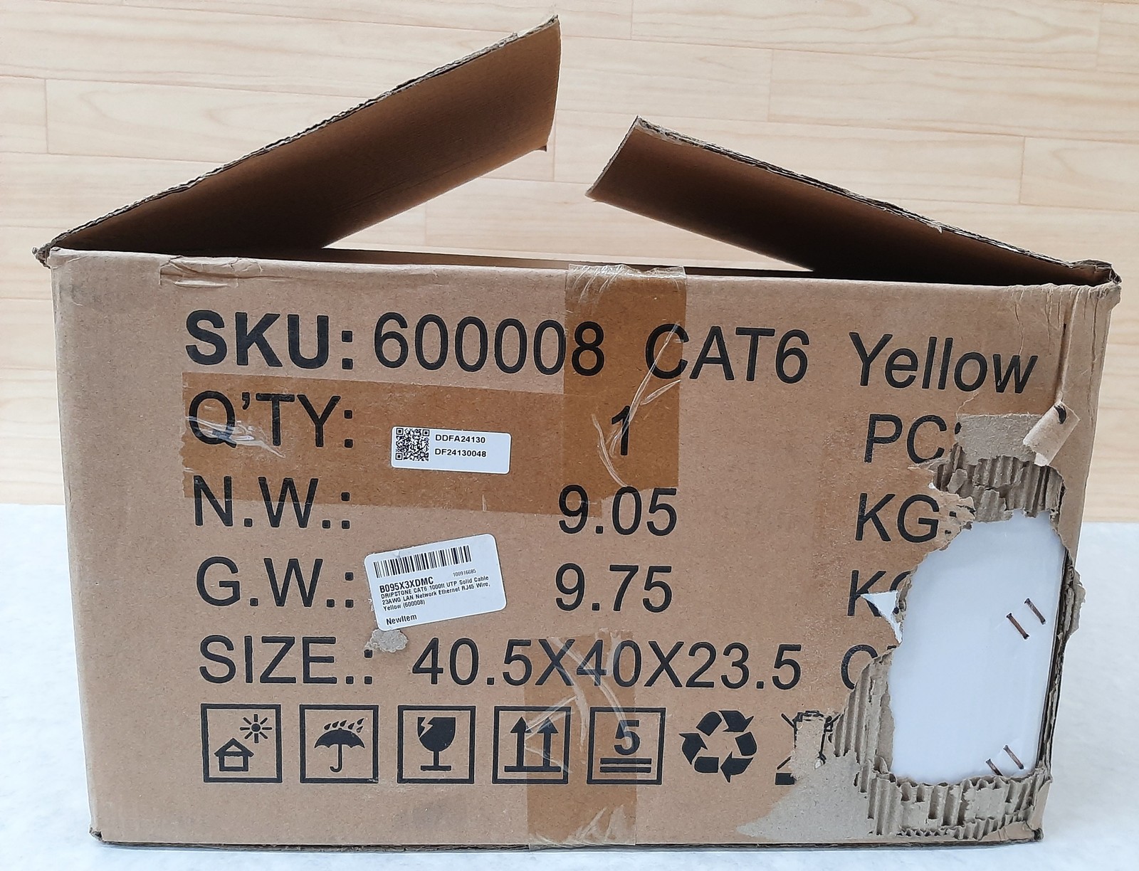 Dripstone 1000 Ft Roll CAT6 UTP Cable 4Pair 23AWG 1/0.57mm CCA PVC Jacket Yellow