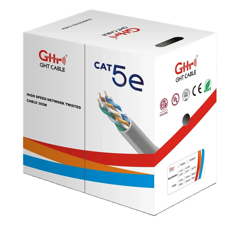 Cat5e utp 4pr 24awg ftp/sftp GREY copper cca pvc jacket communication cable1000f