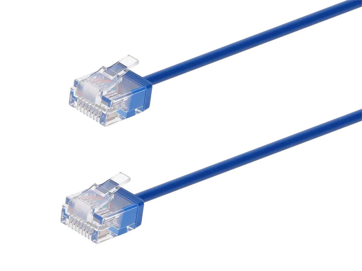 Monoprice Cat6 Ethernet Patch Cable – 0.5 Feet – Blue | Stranded, 550MHz, UTP