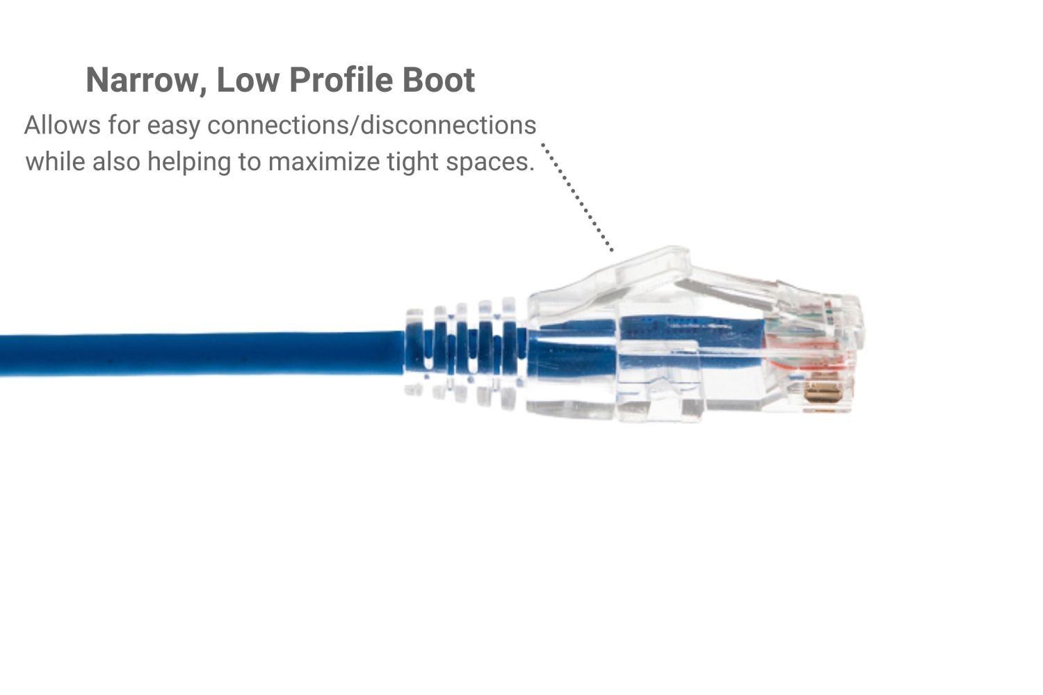 Slim, CAT6A Ethernet Patch Cable, Booted, 5′, Blue – Lifetime Warranty