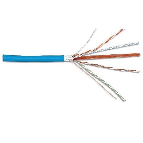 CAT6A 1000FT CMP Plenum Shielded F/UTP NETWORK ETHERNET LAN CABLE 650MHz Blue