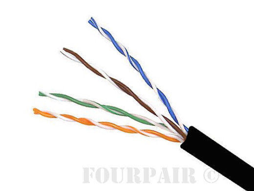 CAT5e CMR Ethernet UTP Cable Black 1000FT – 24 AWG SOLID BARE COPPER