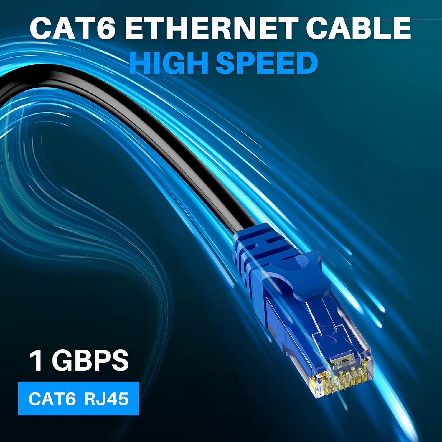 Cat 6 Outdoor Ethernet Cable 300 Ft Black, High Speed Heavy Duty Long