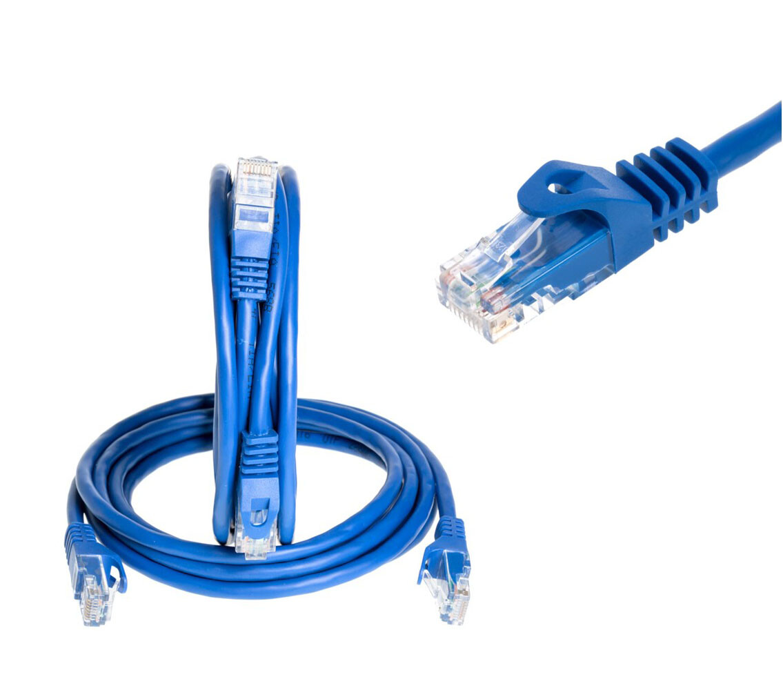 CAT5 Ethernet Patch Cable RJ-45 Internet Cord Blue 1.5FT – 20FT Multi-Pack LOT