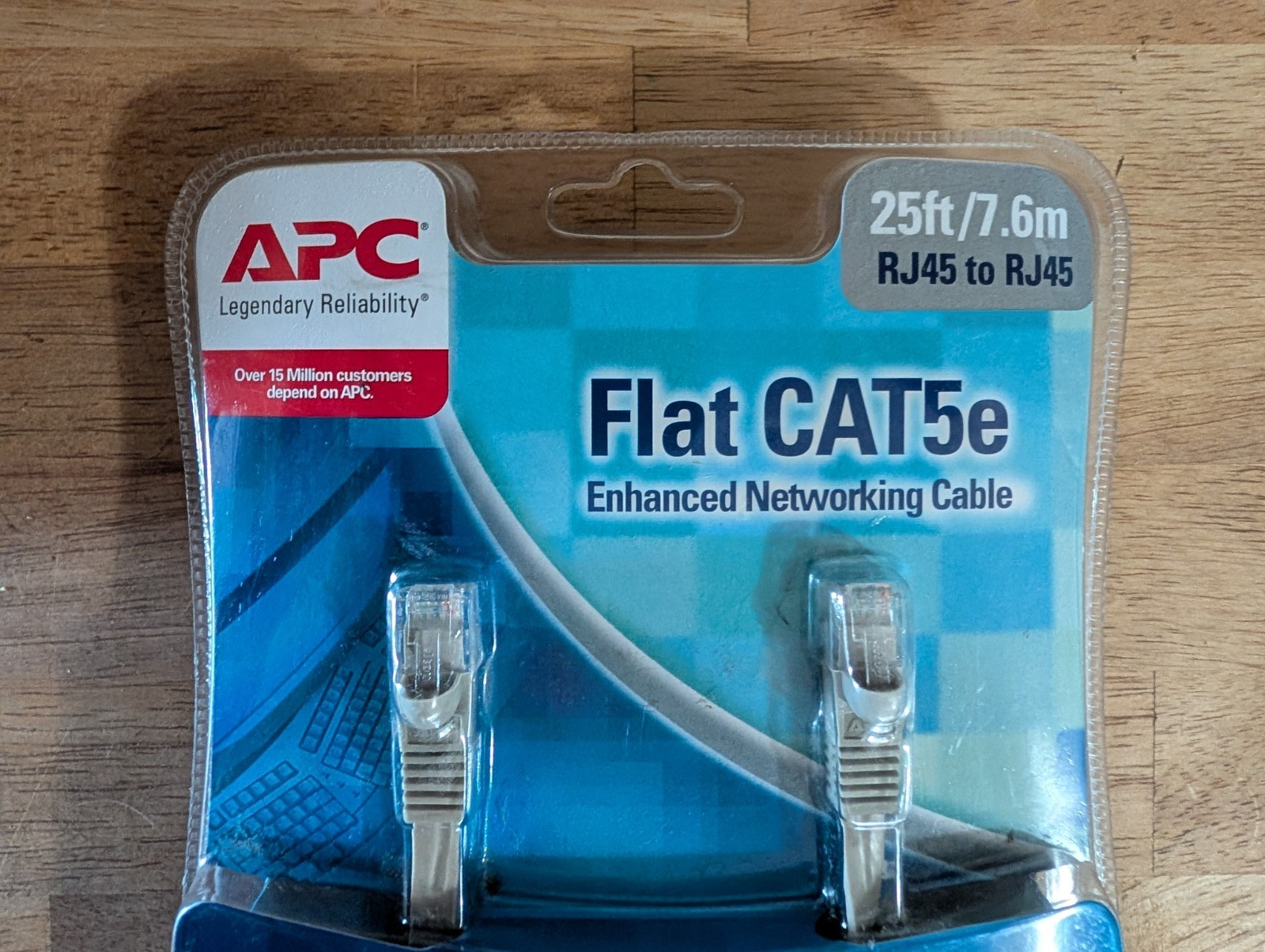 APC 25ft Flat Cat5e Enhanced Networking Cable 350MHz Booted Ethernet Cable 7.6M