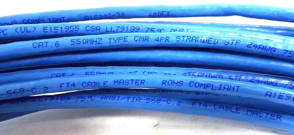 CABLE MASTER, MS64CP-BL, 50 FEET, CAT 6, 24 AWG, STRANDED,ANSI/TIA-568-C.2
