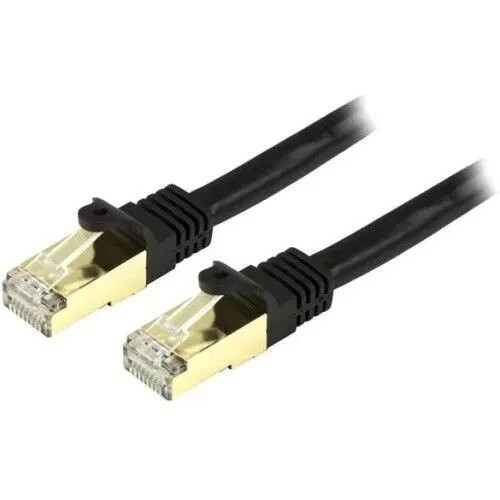 StarTech.com 6in Black Cat6a Shielded Patch Cable Cat6a Ethernet Cable 6″/15cm