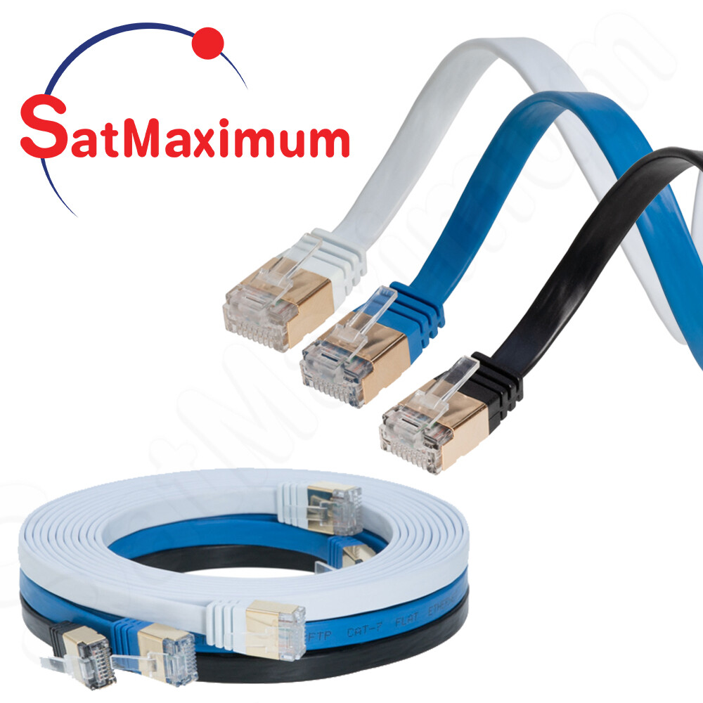 CAT7 Ethernet Cable Flat Patch Cord 10Gbps High Speed Network SHIELDED – LOT