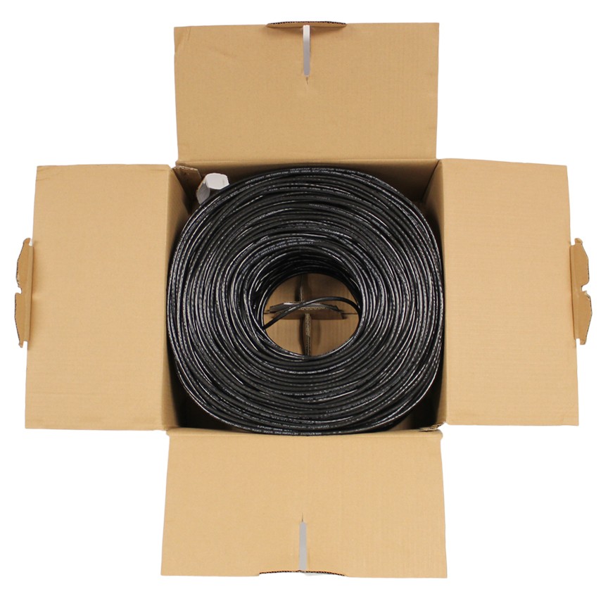 CAT6 Cable CMR Copper Riser UTP 23AWG 550MHz Network Ethernet 1000FT Black Bulk